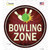 Bowling Zone Novelty Circle Sticker Decal