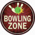 Bowling Zone Novelty Circle Sticker Decal