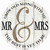 Mr and Mrs White Novelty Circle Sticker Decal