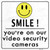 Smile! Youre On Our Security Cameras Novelty Square Sticker Decal