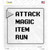 Attack Magic Item Run Novelty Square Sticker Decal