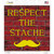 Respect the Stache Novelty Square Sticker Decal