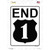 End Highway 1 Novelty Rectangle Sticker Decal