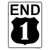 End Highway 1 Novelty Rectangle Sticker Decal