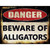 Danger Beware of Alligators Novelty Rectangle Sticker Decal