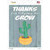 Helping Grow Orange Grey Cactus Novelty Rectangle Sticker Decal