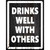 Drinks Well With Others Black Novelty Rectangle Sticker Decal