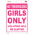 Girls Only No Trespassing Novelty Rectangle Sticker Decal