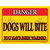 Dogs Will Bite Yellow Novelty Rectangular Sticker Decal