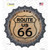 US Route 66 Wood Novelty Bottle Cap Sticker Decal