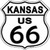 Kansas Route 66 Novelty Highway Shield Sticker Decal