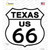 Texas Route 66 Novelty Highway Shield Sticker Decal