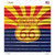 Route 66 Arizona Flag Novelty Square Sticker Decal