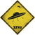 UFO Spaceship Xing Novelty Diamond Sticker Decal