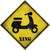 Moped Xing Novelty Diamond Sticker Decal