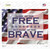 American Flag Free Brave Novelty Rectangle Sticker Decal