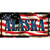 Alaska on American Flag Novelty Sticker Decal