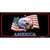 Waving Flag Bald Eagle Black Novelty Sticker Decal