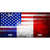 United States France Flag Fade Metal Novelty License Plate