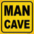 Man Cave Novelty Square Sticker Decal