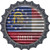 Georgia Flag Corrugated Novelty Bottle Cap Sticker Decal