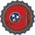 Tennessee Rusty Stamped Novelty Bottle Cap Sticker Decal