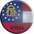 Georgia State Flag Novelty Circle Sticker Decal