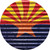Arizona Flag Novelty Circle Sticker Decal