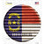 North Carolina Flag Corrugated Novelty Circle Sticker Decal