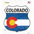 Colorado Flag Novelty Highway Shield Sticker Decal