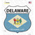 Delaware Flag Novelty Highway Shield Sticker Decal