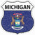 Michigan Flag Novelty Highway Shield Sticker Decal