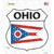 Ohio Flag Novelty Highway Shield Sticker Decal