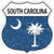 South Carolina Flag Novelty Highway Shield Sticker Decal