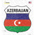 Azerbaijan Flag Novelty Highway Shield Sticker Decal