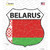 Belarus Flag Novelty Highway Shield Sticker Decal