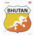 Bhutan Flag Novelty Highway Shield Sticker Decal