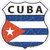 Cuba Flag Novelty Highway Shield Sticker Decal