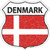 Denmark Flag Novelty Highway Shield Sticker Decal