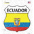 Ecuador Flag Novelty Highway Shield Sticker Decal