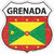 Grenada Flag Novelty Highway Shield Sticker Decal