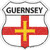 Guernsey Flag Novelty Highway Shield Sticker Decal