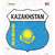 Kazakhstan Flag Novelty Highway Shield Sticker Decal