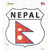 Nepal Flag Novelty Highway Shield Sticker Decal