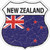 New Zealand Flag Novelty Highway Shield Sticker Decal