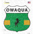 Owaqua Flag Novelty Highway Shield Sticker Decal