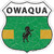 Owaqua Flag Novelty Highway Shield Sticker Decal