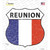 Reunion Flag Novelty Highway Shield Sticker Decal
