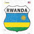 Rwanda Flag Novelty Highway Shield Sticker Decal