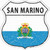 San Marino Flag Novelty Highway Shield Sticker Decal